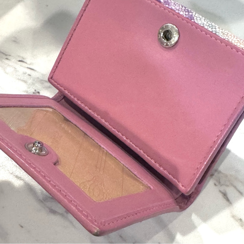 Stingray Trifold Wallet Ombre Lavender Pink Stripes Card Coin Holder - Picture 8 of 13